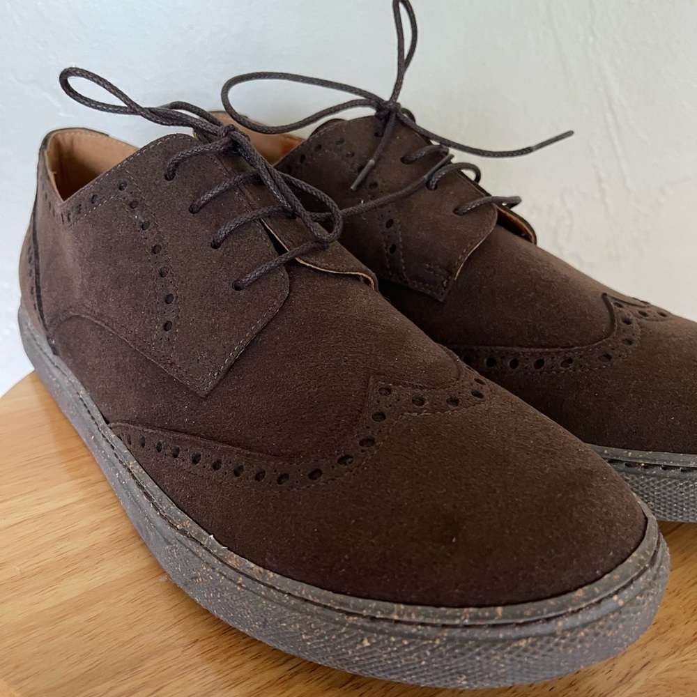 Vegan shoes by Nae, Mens Size 12, Brown Faux Suede,excellent brand new condition